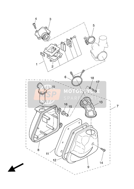 3YJE44531000, Joint Air Cleaner 1, Yamaha, 0